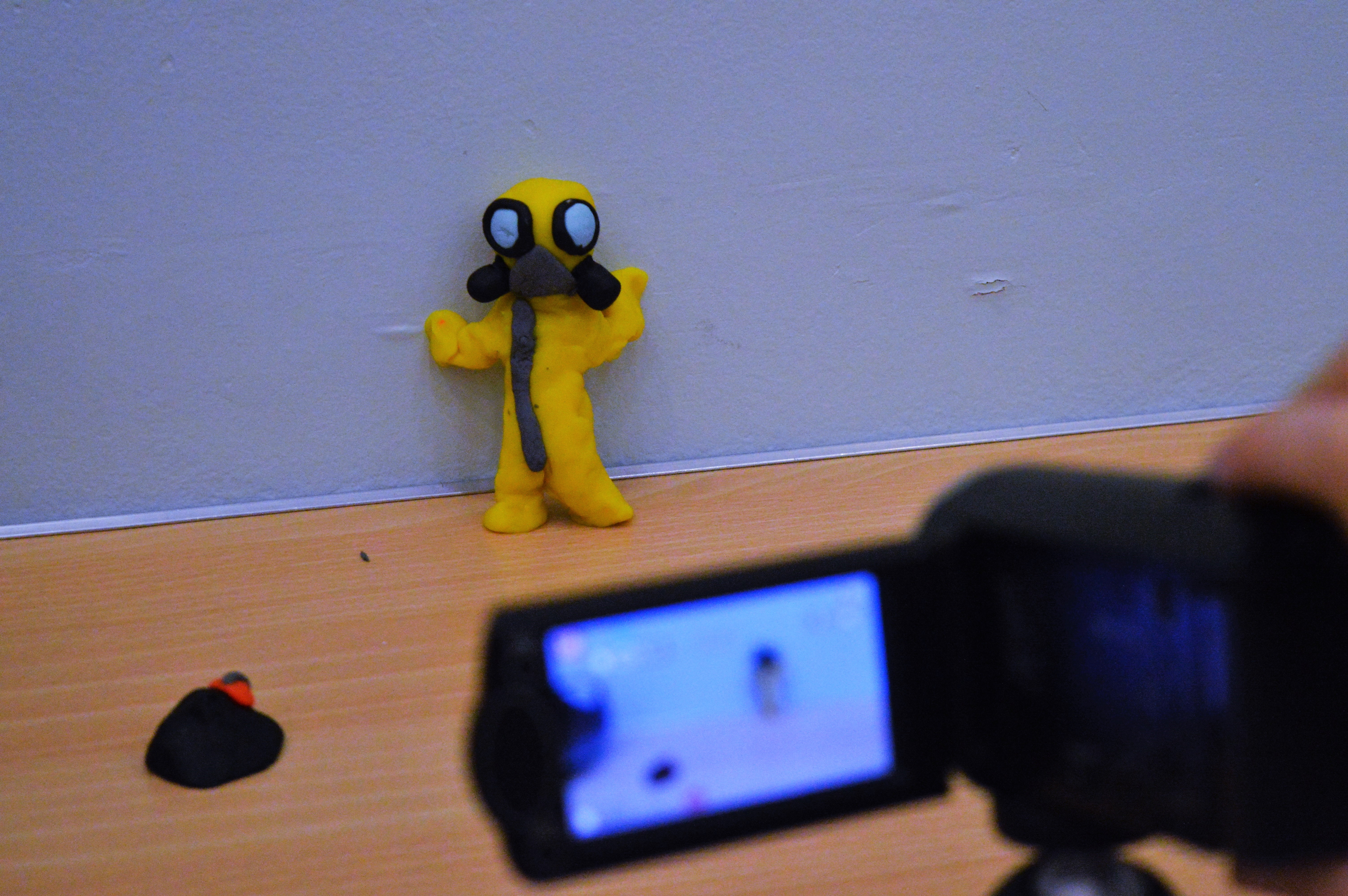 Animated film characters displayed during a teaching session