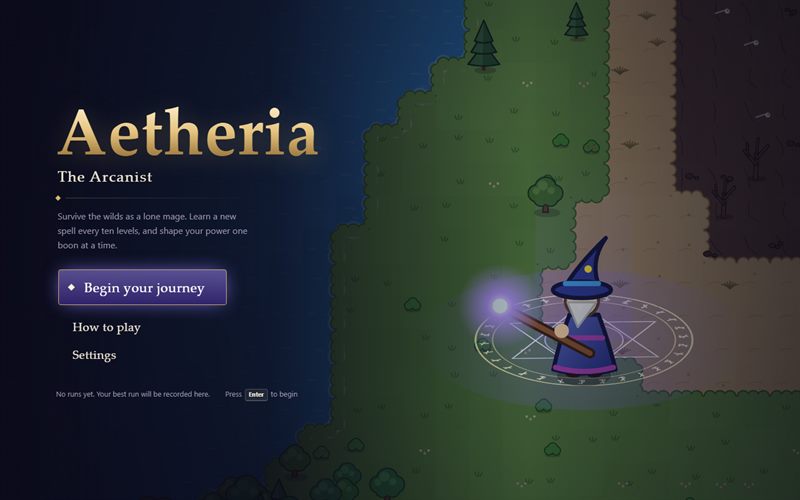 Aetheria: The Arcanist title screen